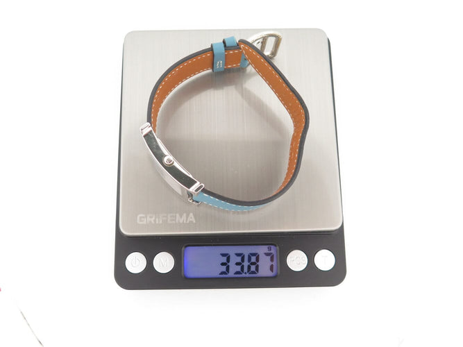 Montre montre HERMES heure h hh1.510 quartz 34 mm en acier et cuir bleu 58 Facettes 272965