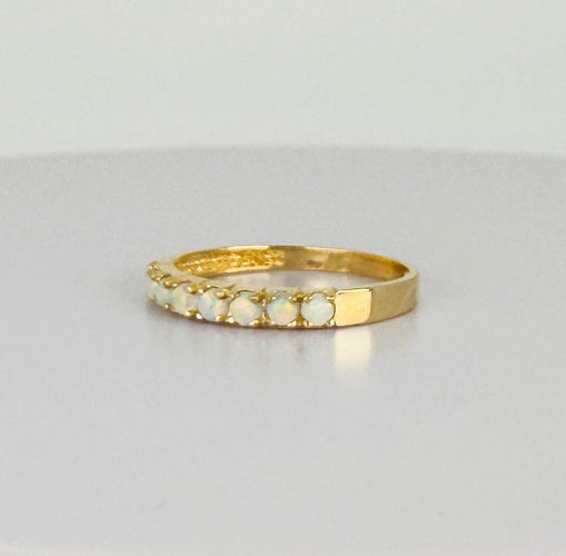 Bague Bague vintage en or jaune 14k avec 8 opales 58 Facettes 2511009