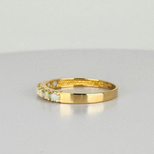Bague Bague vintage en or jaune 14k avec 8 opales 58 Facettes 2511009