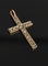 Pendentif Pendentif croix - or et argent, diamants taille rose 0,85 ct 58 Facettes