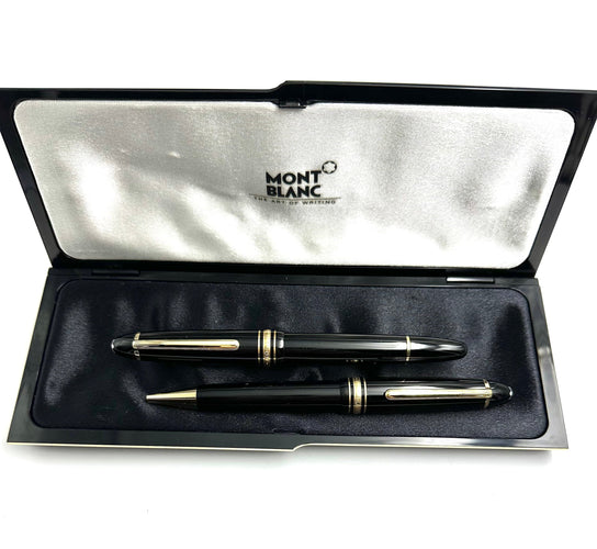 Montblanc Meisterstück - Set stylo-bille et stylo-plume plaqué or 58 Facettes