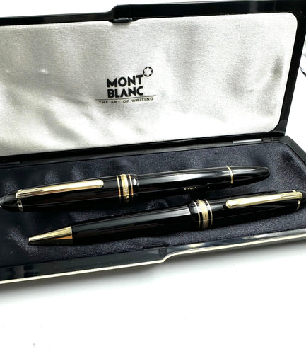 Montblanc Meisterstück - Set stylo-bille et stylo-plume plaqué or 58 Facettes