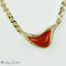 Collier Collier en or jaune 14 carats avec corail et 21 diamants 58 Facettes 1851