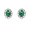 Boucles d'oreilles Boucles d’oreilles en or blanc 18 ct avec émeraudes de Zambie et diamants 58 Facettes 14302