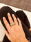 Bague 56 Bague Art déco pavée de diamants en or rose 18 carats et argent 58 Facettes