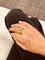 Bague 56 Bague Art déco pavée de diamants en or rose 18 carats et argent 58 Facettes