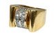 Bague 46.5 Bague Tank or jaune et platine diamants 58 Facettes AB370