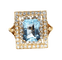 52 Anello oro acquamarina diamanti 58 Facettes