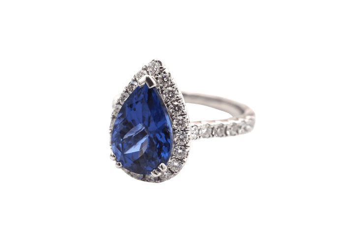 Bague Bague Or Blanc Diamants Tanzanite 58 Facettes