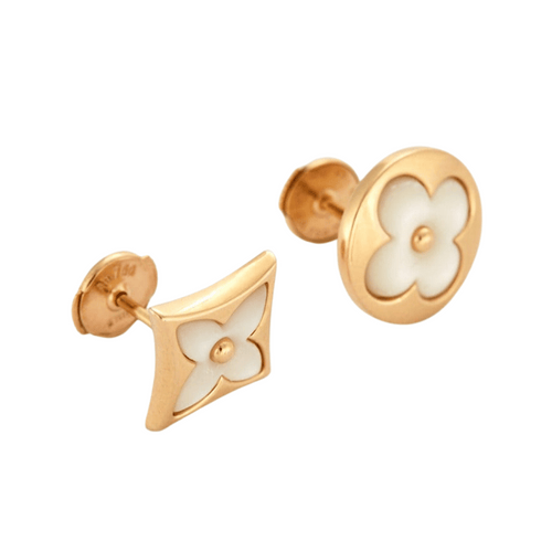 Boucles d'oreilles LOUIS VUITTON - Boucles d'oreilles Color Blossom or rose et nacre 58 Facettes DV491-4