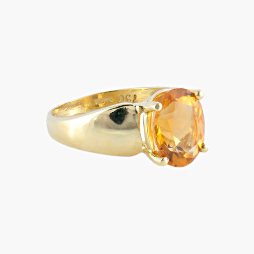 Bague 54 / Citrine / Or Jaune Bague "Moon" en or jaune 18 carats et citrine 58 Facettes BO/220040
