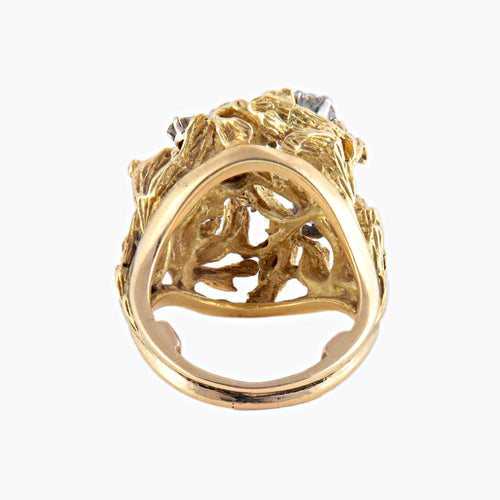 Bague 50 / Or Jaune / Diamants Bague « Dôme » en or jaune 18k et diamants 58 Facettes BO/220074