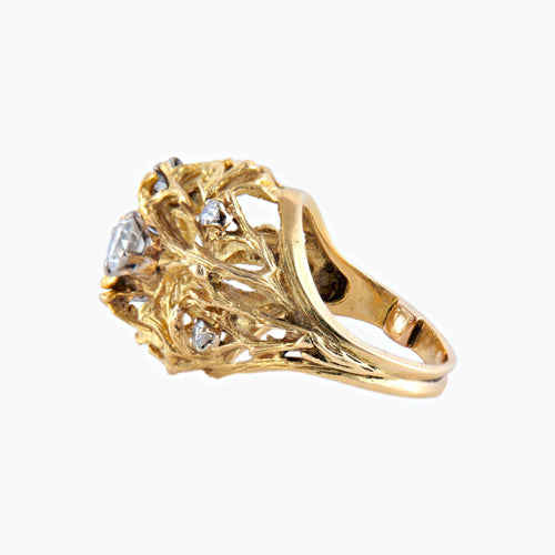 Bague 50 / Or Jaune / Diamants Bague « Dôme » en or jaune 18k et diamants 58 Facettes BO/220074
