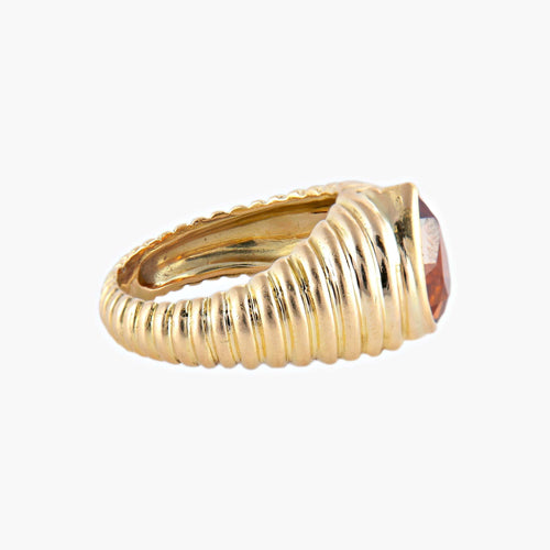 Bague 52 Bague "Shyne" godronnée en or jaune 18 carats et citrine 58 Facettes BO/220038