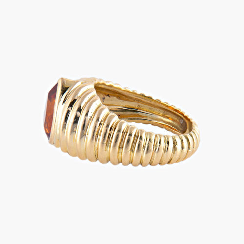 Bague 52 Bague "Shyne" godronnée en or jaune 18 carats et citrine 58 Facettes BO/220038