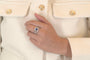 Bague 52 Bague bandeau en platine au saphir et diamants 58 Facettes 25659