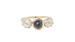 Bague 51 Bague or jaune, cabochon saphir, diamants 58 Facettes 32794