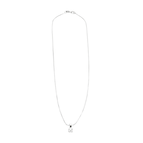 Collier Chaine à maille serpent or gris et diamant 58 Facettes GAW3