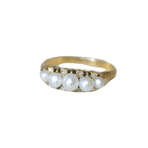 Bague 53 Bague jarretière perles et diamants 58 Facettes