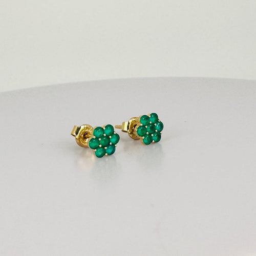 Boucles d'oreilles Boucles d’oreilles fleur vintage en or 14k et émeraudes 58 Facettes 2601023