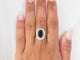 Bague 52.5 Bague Pompadour en or blanc 18 kt, saphir et diamants 58 Facettes 33190