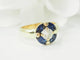 Bague 51 Bague ronde en or jaune 18 ct avec diamant et saphirs 58 Facettes 33402