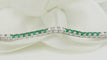 Bracelet 18cm Bracelet rivière en or blanc 18 kt, émeraudes et diamants 58 Facettes 32238