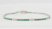 Bracelet 18cm Bracelet rivière en or blanc 18 kt, émeraudes et diamants 58 Facettes 32238
