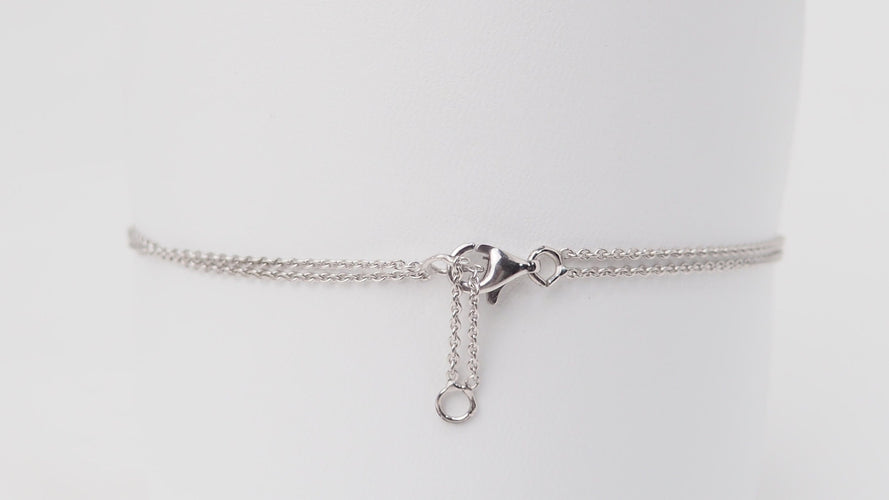 Bracelet Bracelet cœur en or blanc 18 ct et diamant 58 Facettes F4359