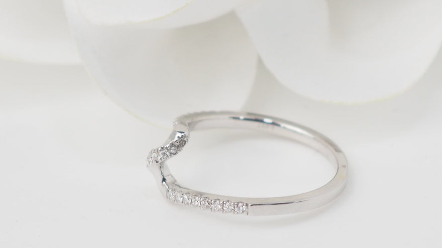 Bague 54 Bague Zig Zag en or blanc 18 ct et diamants 58 Facettes 32749