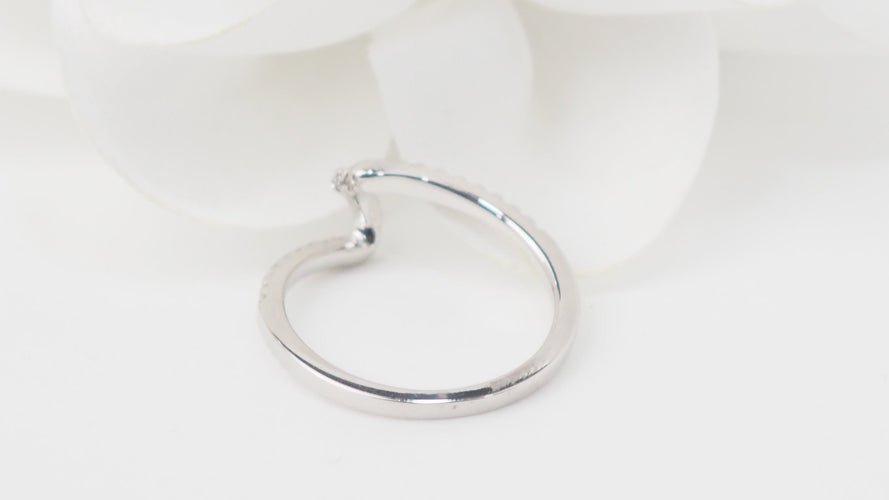 Bague 54 Bague Zig Zag en or blanc 18 ct et diamants 58 Facettes 32749