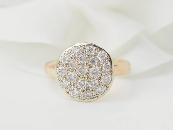 Bague 51 Bague en or jaune 18 ct sertie de diamants 58 Facettes 33406