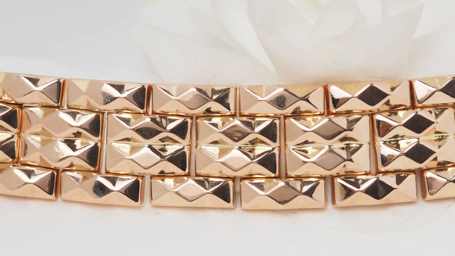 Bracelet Bracelet Tank années 1940 en or rose 18 kt 58 Facettes 32435