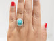 Bague 56 Bague pompadour en or blanc 18 ct, diamants et turquoise cabochon 58 Facettes 33204