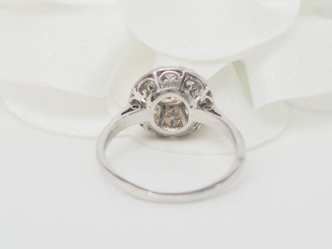 Bague 53.5 Bague Art déco en platine 900 et diamants 58 Facettes 33257