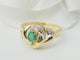 Bague 52.5 Bague vintage en or jaune 18 ct avec émeraude et diamants 58 Facettes 33274