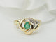 Bague 52.5 Bague vintage en or jaune 18 ct avec émeraude et diamants 58 Facettes 33274