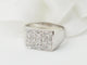 Bague 53.5 Bague chevalière sertie de diamants en or blanc 18 ct 58 Facettes 33267