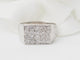 Bague 53.5 Bague chevalière sertie de diamants en or blanc 18 ct 58 Facettes 33267