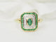 Bague 62 Bague en or jaune 18 ct avec émeraudes et diamants 58 Facettes 33466