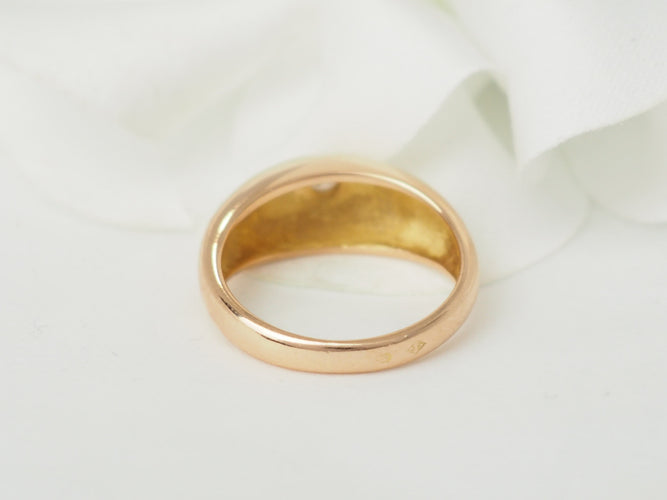 Bague 47 Bague jonc anglais en or jaune 18 kt et diamant 58 Facettes 33472