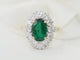 Bague 53 Bague entourage en or bicolore 18 ct avec émeraude et diamants 58 Facettes 33483