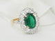 Bague 53 Bague entourage en or bicolore 18 ct avec émeraude et diamants 58 Facettes 33483