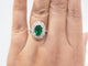 Bague 53 Bague entourage en or bicolore 18 ct avec émeraude et diamants 58 Facettes 33483