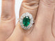 Bague 53 Bague entourage en or bicolore 18 ct avec émeraude et diamants 58 Facettes 33483