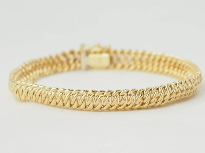 Bracelet Bracelet maille américaine en or jaune 18 kt 58 Facettes 33431
