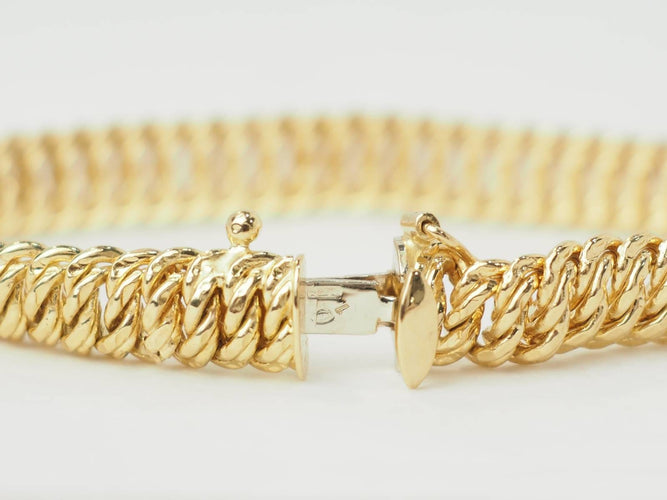 Bracelet Bracelet maille américaine en or jaune 18 kt 58 Facettes 33431