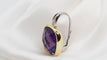 Boucles d'oreilles Boucles d’oreilles pendantes en or jaune et gris 18 kt, améthystes et diamants 58 Facettes 30489