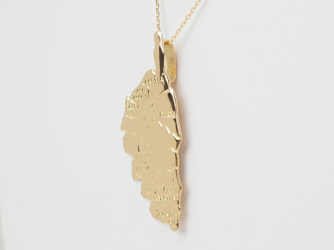 Pendentif Pendentif carte de la Corse en or jaune 18 carats 58 Facettes 33494