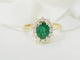 Bague 54 Bague marguerite en or jaune 18 kt, émeraude et diamants 58 Facettes 33519